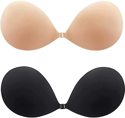 Manxing Reggiseno Push Up Adesivo Silicone Invisibile Senza Spalline Schiena Scoperta Nuda Bra