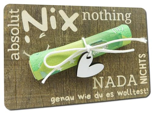 Nix Geldgeschenk, Lustige Geschenkidee für alle die nichts wollen I Spaßgeschenk Geburtstagsgeschenke I Originelles Geldgeschenk I Nichts Geburtstagsgeschenk I Geldgeschenke I Geldverpackung