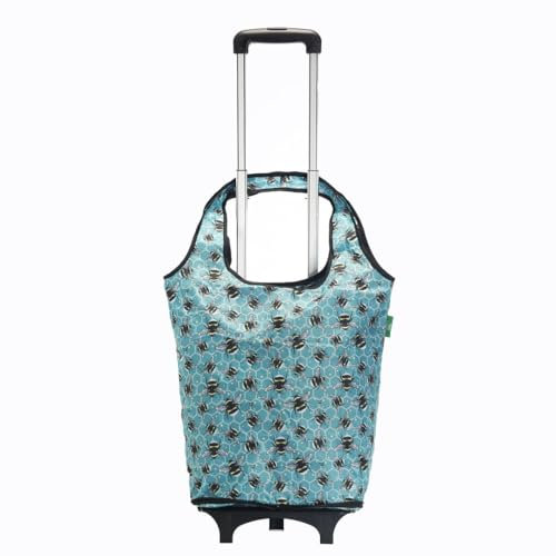 Eco Chic Lightweight Collapsible Shopping Trolley with Detachable Grocery Tote Bag (Bumble Bee Blue)