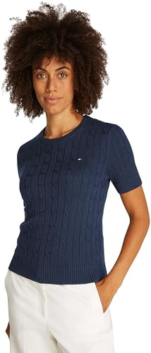 Tommy Hilfiger Damen Pullover Strickpullover, Blau (Dark Night Navy), XL