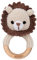 NGTSFLY Personalisierte Geschenke Baby - Personalisierter Beißring Baby aus Holz - Greifling Personalisiert Babyrassel mit Name, Geschenk zur Geburt Junge und Mädchen (Der Löwe hat eine Nase)