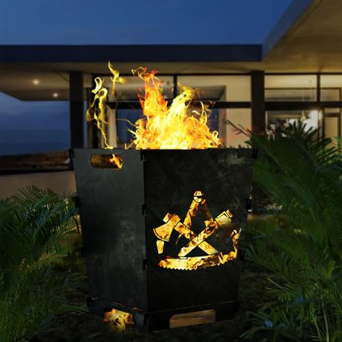 Fuchsbau Feuertonnen Feuerkorb mit ZUNFTZEICHEN Motiv - Design Feuerkörbe für Garten & Terrasse - Stahl Feuerschalen Korb, Metall Feuerstelle 49cm groß (Zimmermann)