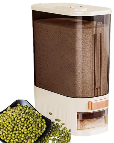 Dreuhuing Cereal Dispenser, 10KG Rice Container With Lid, Moisture Resistant Transparent Bucket, Airtight Storage Box for Grains