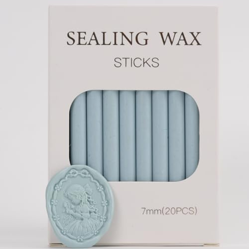 Erhai Blue Wax Seal Sticks, Atopbb 26pcs Klebepistole Wachs Seal Sticks für WachsSeal Stempel, Mini WachsSeal GunSticks für 0.28'' Klebepistole Hochzeitseinladungen (Erhai Lake Blue)