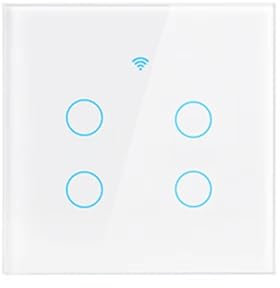 Fangxuee Interruttore Intelligente WiFi UE con Filo Neutro/Filo Neutro, Interruttore Della Luce Touch, Funziona con Home 4 Gang Smart Home