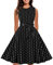 Rockabilly Schuhe Damen, Rockabilly Kleider Damen 50er 60er Jahre Ärmellos Polka Dots Vintage Swing Coctailkleid Hochzeit Festlich Knielang Kleid Tunika Partykleid Ballkleid Faschingskostüme
