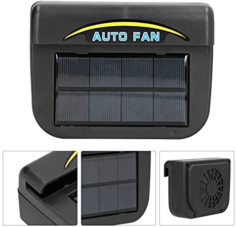 TIKATARER Aire Acondicionado con Energía Solar, Enfriador con Energía Solar de 2 V con ABS para Modelos de Uso General (Ventilador Solar para Coche_Panel Grande)
