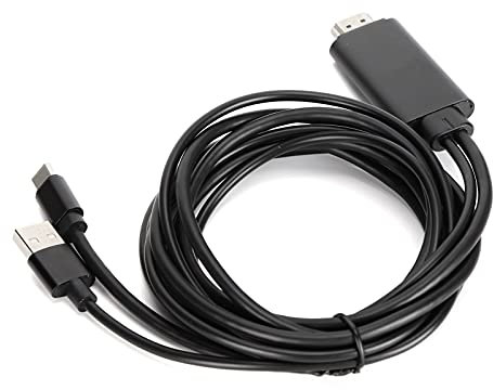 NIZUUONE Cable de Interfaz Multimedia HD para TV Tipo C, Misma Proyección de Pantalla sin Demora, Material de Aleación de Aluminio, Longitud 1.8m, Ideal para Ver Películas en HDTV
