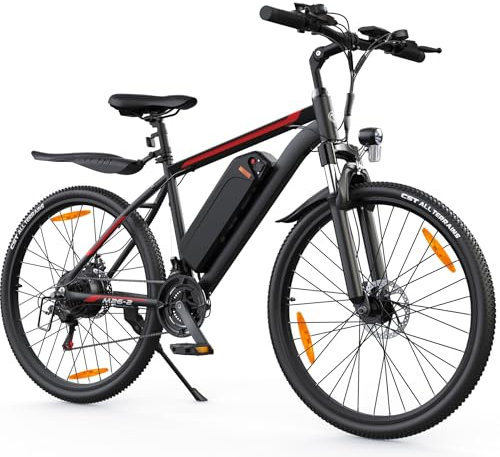 AOIHO Electric Bike, 24/26 Electric Mountain Bike with 36V/48V Removable Battery, 250W Powerful Motor, E-Bike with 5 Modes, 1/21 Speed Gear, Aluminum Alloy Frame, Electric Bikes for Adults