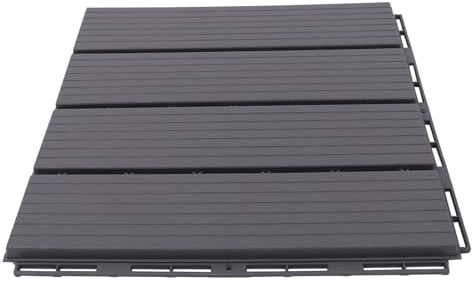 OUBUBY 22 Stück Holzfliesen Terrassenfliesen Holz Fliesen 30×30 cm Braun Klicksystem Parkett mit Klicksystem, 3.2m² Wasserdicht Rutschfest Terrassendielen Balkonfliesen Klickfliesen (Grau)