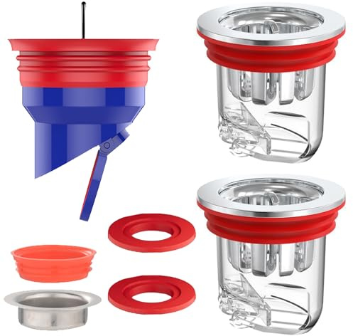 3 Stück Geruchsverschluss Dusche, 33-52mm Geruchsverschluss Bodenablauf, Geruchsstop Abfluss, Abfluss Geruchsstopp, Rückflussverhinderer für Bad, Küche, Keller, Insekten- und Geruchschutz