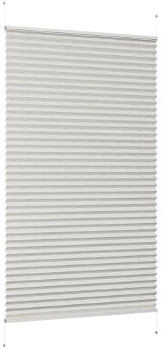 Sekey Plissee ohne Bohren, Fenster Plissee Klemmfix Jalousie 80 cm breit, Verspannt Lichtdurchlässig Sonnenschutz Fensterollo, 80 x 130 cm, Leinen