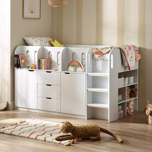 Julian Bowen Vision Midsleeper, White - H116 x W111.5 x D195cm