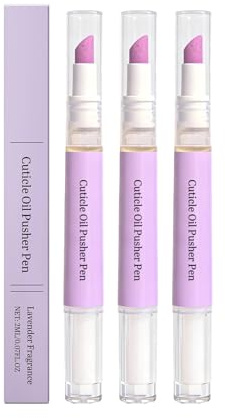 Cuticle Pusher Oil Pen, 2 in 1 Cuticle Remover Nail Oil Pen With Scents for Women, Moisturizes & Strengthens Dry Cuticles (3pc)