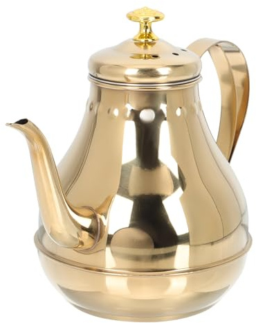 Zerodeko Stainless Steel Tea Pot with Large Capacity and Removable Strainer, Practical Milk Tea Kettle Featuring Simple and Generous Design, Easy to Store for Home Or Restaurant Use