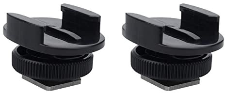 Suptig Mount Light Adapter Cold Shoe Mount Adapter For SLR Camera Gopro Camera Light And Other Action Cameras (2 PACK) Black