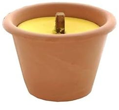 Nappi Carlo Cereria pad110vf Bougie à la citronnelle en Pot de Terre Cuite pour Usage extérieur, Cire, Jaune, 11 cm,