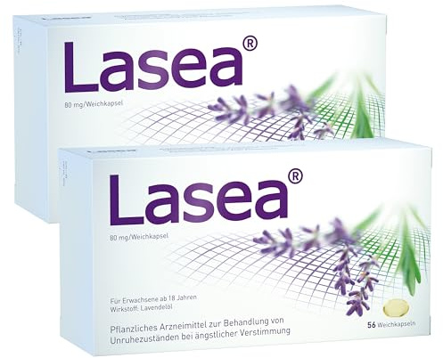 Lasea bei innerer Unruhe mit Arzneilavendelöl 2 x 56 Stk. | pflanzlich | Das Arzneimittel mit Silexan hilft natürlich abzuschalten, beruhigt & bessert in der Folge den Schlaf, macht nicht abhängig