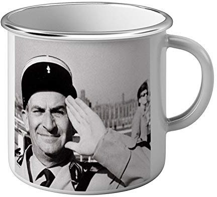 Fabulous Metallbecher Foto von Star Berühmte Louis De Funès Schauspieler Alt Französisch Kino Original 3 Cops