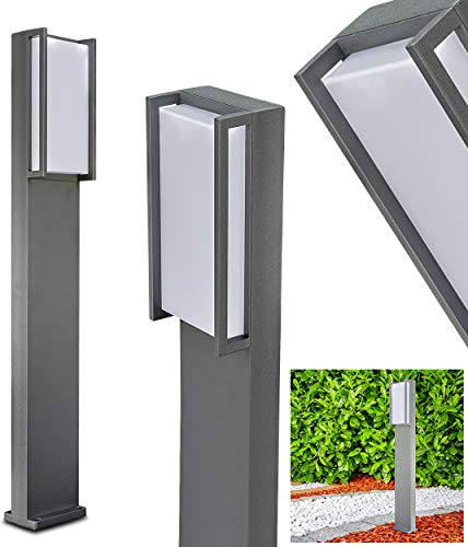 LED Außenleuchte Skove, moderne Wegeleuchte aus Aluguss in Anthrazit/Weiß mit Kunststoff-Scheiben, Stehleuchte 75 cm, Gartenlampe mit 18 Watt, 1100 Lumen, Lichtfarbe 3000 Kelvin, IP54
