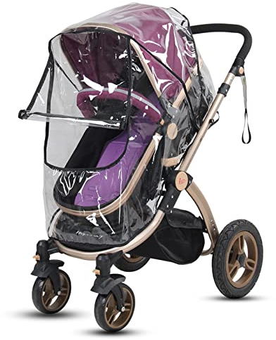 1 STÜCK PVC Transparent Universal Faltbare Wasserdichte Kinderwagen Regen Abdeckung Staub Windschutz Kinderwagen Zubehör Reißverschluss Fenster Design