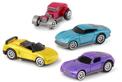 Driven by Battat WH1125Z Pull-Back Race Cars Blister (4 Pack) Turbocharge 4er Pack Rennwagen Nachziehspielzeug – Spielzeugautos Geschenkset Mini Autos Fahrzeuge Rückziehautos – Spielzeug ab 3 Jahre