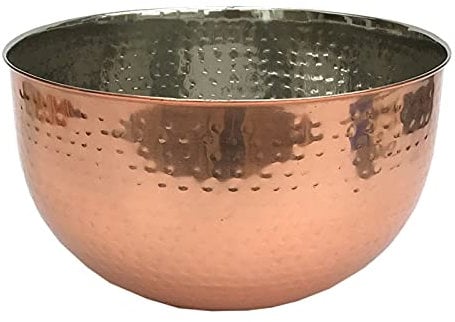 Large Hammered Copper Coloured Bowl