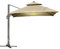 Outsunny Parasol déporté LED carré double toit inclinable pivotant 360° manivelle piètement acier dim. 3L x 3l x 2,66H m beige
