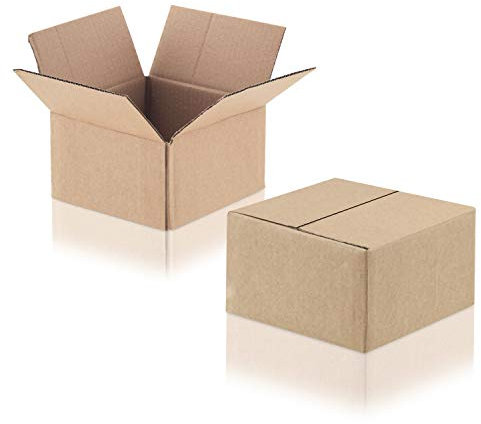 WPTrading - 50 Stück Versandkarton 1-wellig 255 x 255 x 100 mm aus Wellpappe (Nr. 22A) Braun - Pappe Faltkarton für Warenversendung, Paket & Päckchen klein (S) - Karton Versandverpackung extra stabil