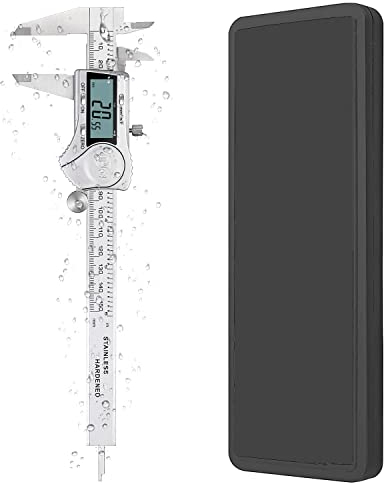 eSynic Digitaler Messschieber, IP54, wasserdicht, 150 mm, elektronischer Messschieber, 150 mm, Edelstahl, Messschieber mit LCD-Bildschirm, Unterstützung von Brüchen, metrische Umwandlung für Ingenieure etc
