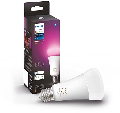 Philips Hue White and Color Ambiance Lampadina Smart LED, Attacco E27, Luce Bianca o Colorata, 11W