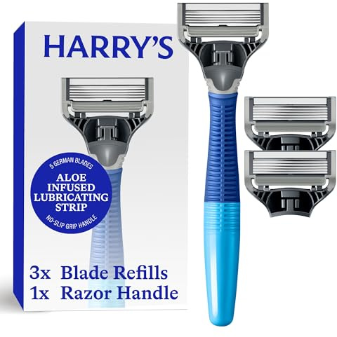 Harry's Original Shaving Kit for Men - Razor Handle, 3 Razor Blade Refills