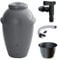 Prime Garden® Aqua-Can Regenamphore Regentonne Regenwassertank Regenwassertonne Wasserspeicher mit Wasserhahn und Verbindung zum Garten Terrasse (360L, Grau)