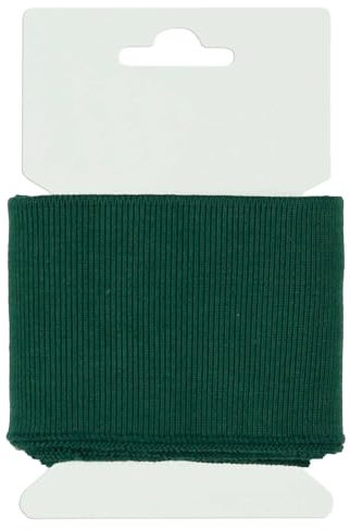 Cuff Bündchen Öko-Tex 135x7cm Strickbündchen Baumwolle in 50 Farben erhältlich, Farbe:059 - tannengrün