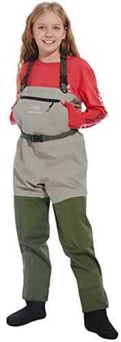 BASSDASH Immerse Atmungsaktive Wathose für Kinder, für Jungen und Mädchen, wasserdicht, leicht