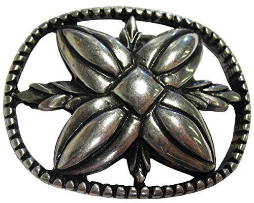 BELTINGER Gürtelschnalle Flower 4,0 cm | Buckle Wechselschließe Gürtelschließe 40mm Massiv | Wechselgürtel bis 4cm | Silber