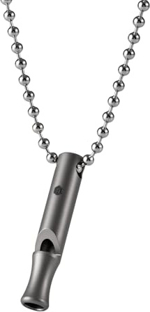 KeyUnity Silbato de señal, Silbato de Emergencia, Silbato de Dos Tubos, Titanio y Metal, Silbato de Emergencia con Llavero y Cadena, árbitro al Aire Libre Emergencia Supervivencia