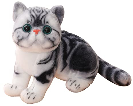 Herbests Kuscheltiere Plüschtier Katze, 26CM Lebensechte Katze Plüschtier Süße Tier-Plüsch-Polsterung Stofftiere Haustier Spielzeug Weihnachten Geburtstag Geschenk für Kinder Mädchen Jungen Frauen