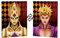 KARMA-X Großes 30x40CM Jojos bizarre Abenteuer 3D-Poster mit zweifachem Übergang | Anime Manga Poster Wandbild Hologramm Lentikular | Wanddeko Geschenk | Giorno & Golden Wind