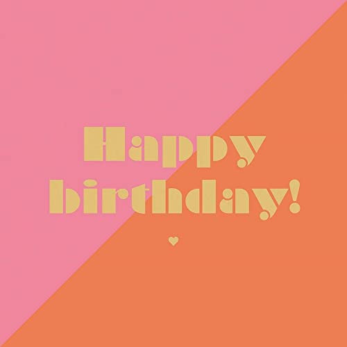 Geburtstags-Servietten HAPPY BIRTHDAY FLOWER POWER Servietten in orange pink gold Tisch-Dekoration Geburtstags-Deko Frauen & Mädchen Zubehör & Accessoires (20, Happy Birthday pink & orange)