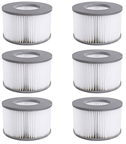 Ersatzfilter für MSPA, 6 Stück Whirlpool zubehör für MSPA Whirlpool Ersatz Filter Filterkartusche Wasserfilter, Filter für Whirlpool, Kompatibel mit Mspa Filter, für MSPA FD2089 Aufblasbare Pools