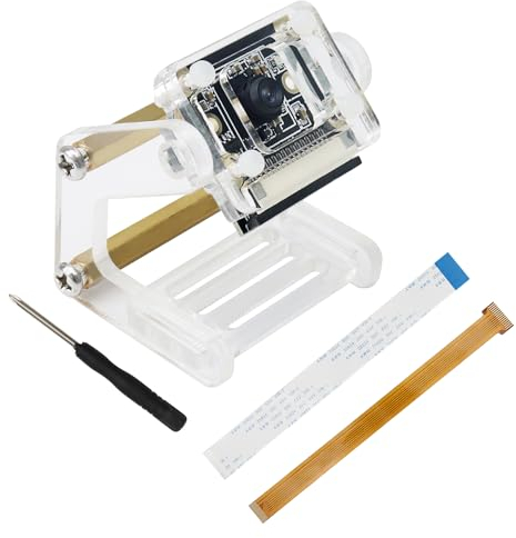 Freenove 8MP Camera for Raspberry Pi 5 4 B 3 B+ A+ Zero 2 W Jetson Nano with Adjustable Holder and Ribbon Cable, 120° Viewing Angle, 1080P 720P Output