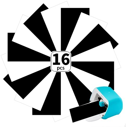 Bocguy 16PCS Smart iron on für Cricut Joy, 14cm*30.5cm Plotterfolie Textil, Heat Transfer Vinyl, Flexfolie Rollen für Kleidung Bügelfolie, T-Shirts & Mehr Stoffen, DIY Muster