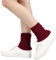 SHTGOI Damen Beinstulpen Knöchelwärmer Gestrickte BeinwäRmer Stulpen Kurz fußlose Beinsocken Winter Stricken Stulpen Eule Beinlinge Wolle BeinwäRmer Leg Warmers für Damen Mädchen 3 Paar Weinrot