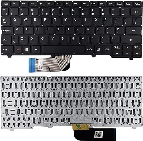Replacement Laptop Keyboard For Lenovo IdeaPad Laptop 100S-11IBY Series UK Layout QWERTY Non-Backlit Keyboard without frame Black Colour