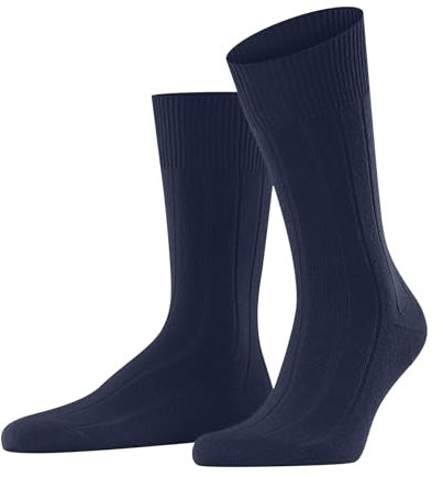FALKE Herren Socken Lhasa Rib M So Wolle Kaschmir einfarbig 1 Paar, Blau Royal Blue 6000, 43-46