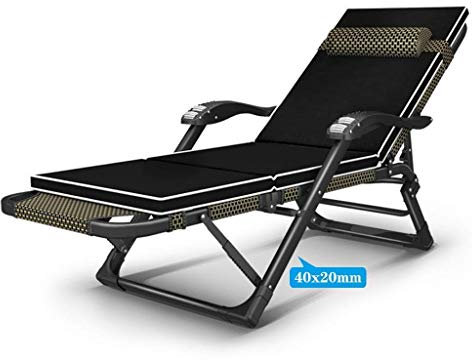 Robuster Chaiselongue-Stuhl, Zero Gravity, klappbar, für Bräunung im Freien, Liegestühle, Liegestuhl, robust, für Terrasse, Pool, Deck, Balkon, Strand, Rasenmöbel, Gelb