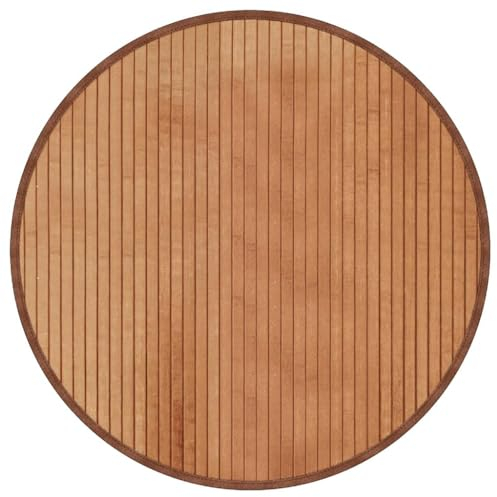 vidaXL Teppich, Bambusteppich Rund, Bambusmatte rutschfest für Wohnzimmer, Läufer Küchenteppich Flurteppich, Modern, Natur 60cm Bambus