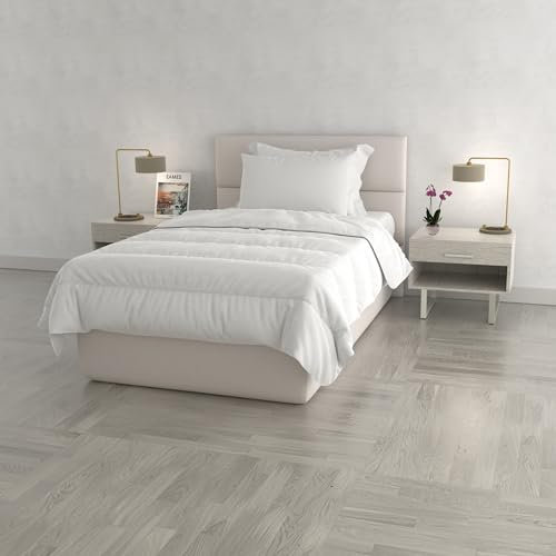 Sommerdecke Prestige, leichte Daunendecke für Doppelbett, atmungsaktiv, gefütterte Tagesdecke für Einzelbett, 100% in Italien hergestellt, maschinenwaschbar (Einzelbett, 150 x 200 cm)