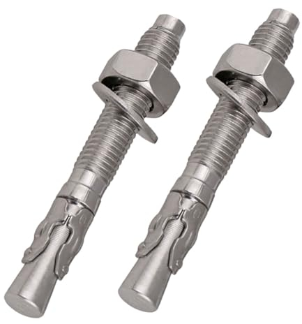 2St Betonankerbolzen Keilanker aus Edelstahl Spreizwandanker Spreizdübel Beton Ziegelschrauben Keilanker für Beton Deckenanker für schwere Beanspruchung Dehnschraube 304 ULTECHNOVO